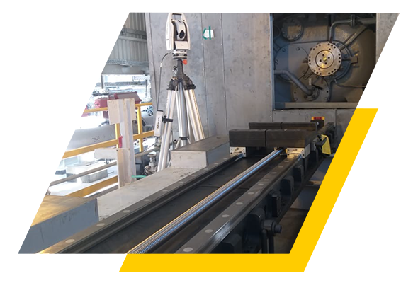 laser leveling measurement of on-site machining job